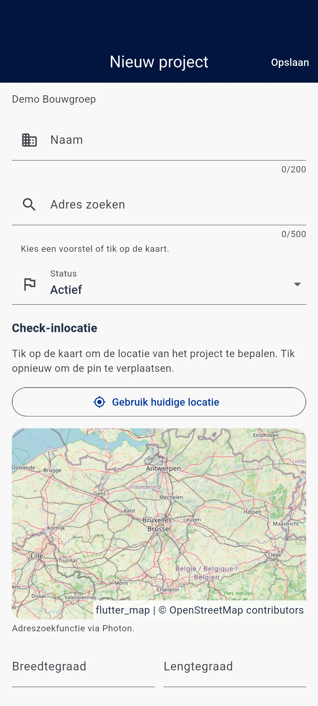 App — Een project toevoegen