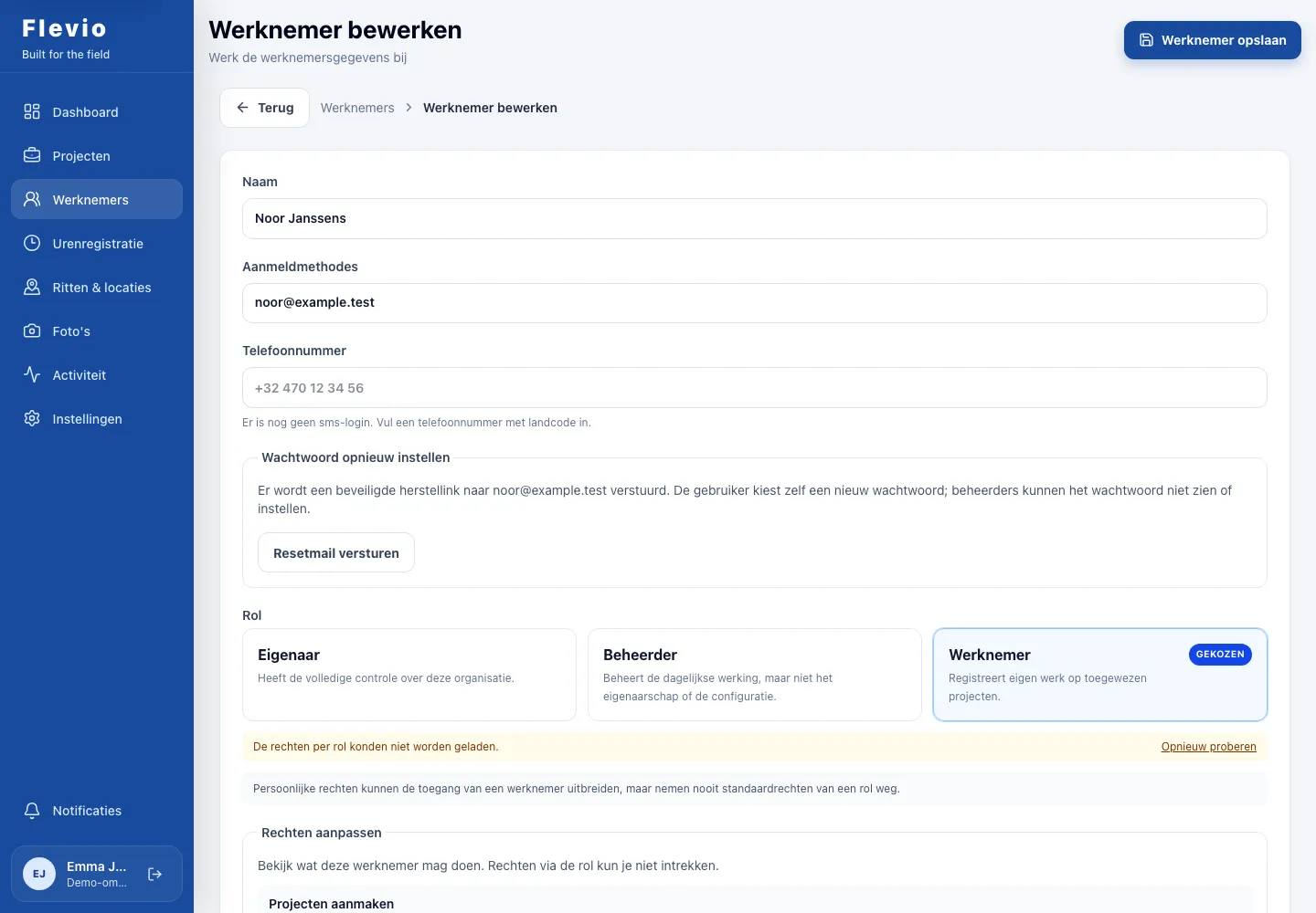 Portaal — Werknemersgegevens bewerken